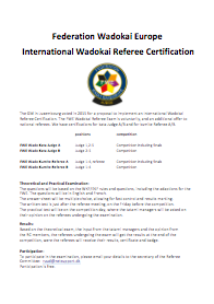 FWE International Wadokai Referee Certification